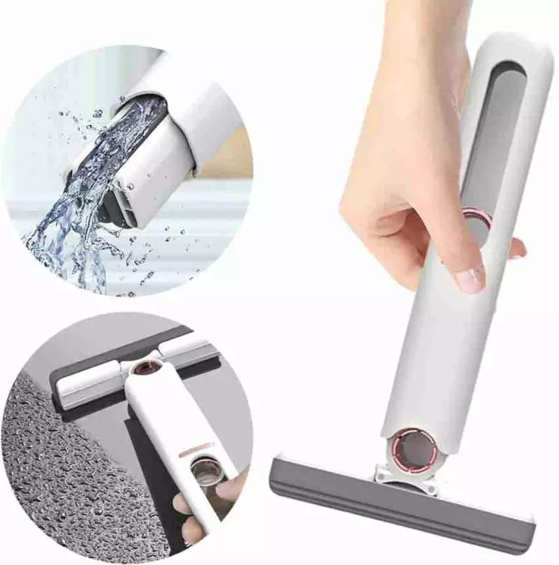 Mini Portable Sponge Cleaning Mop Hand Free Squeeze Mop Window Glass Desk Floor Wiper Wet and Dry Use Household Cleaning Tools