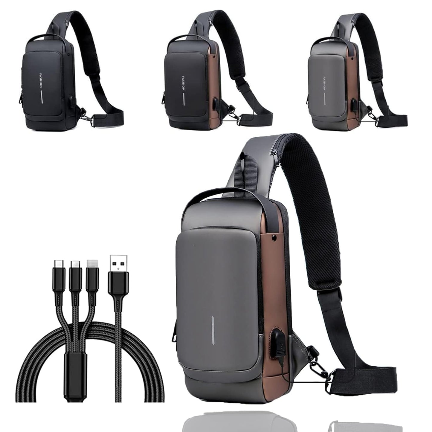 2024 Anti-Theft USB Crossbody Sling Bag for Men