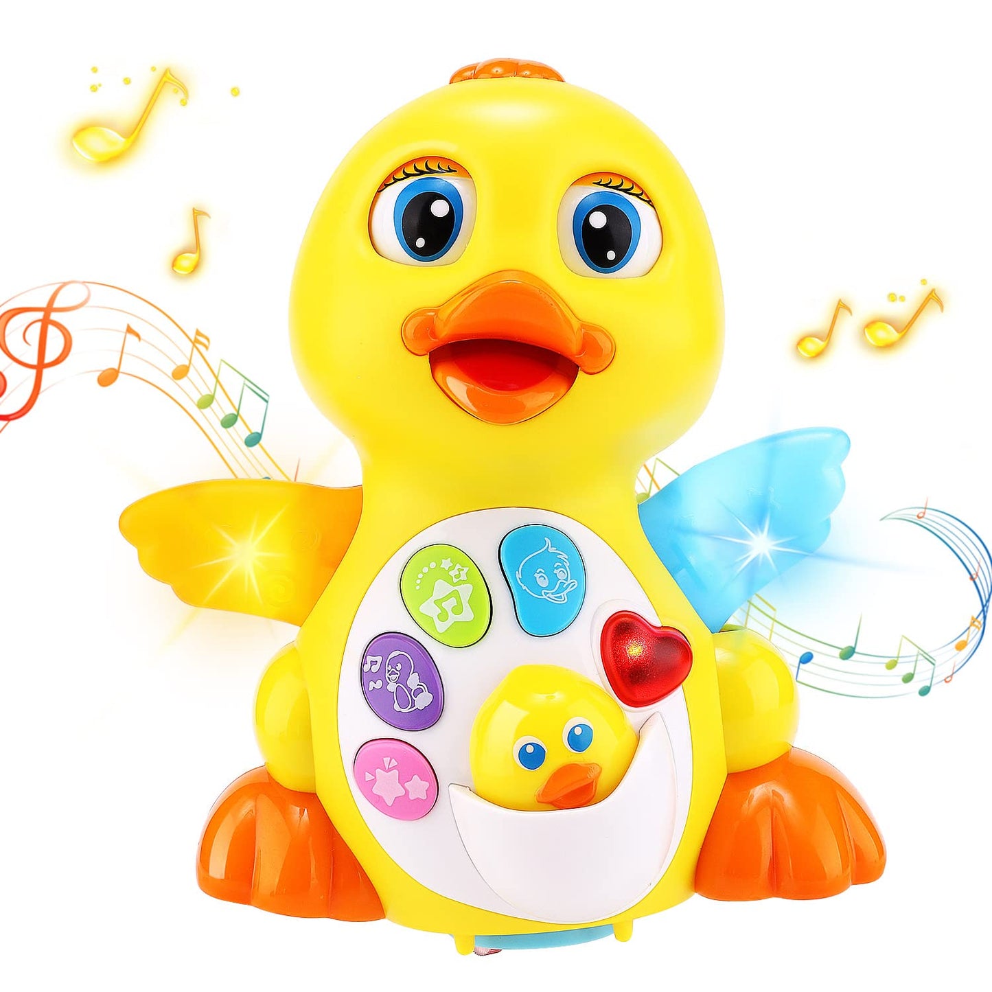 Electric Dancing Duck Funny Blink Eyes Flashing Light Shake The Body Cute Musical Cartoon Animal Educational Toy Children Gift