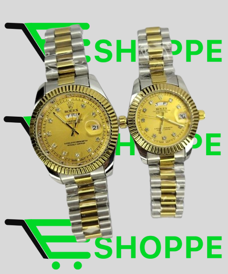 Couples’ Two-Tone Gold Day/Date Watches