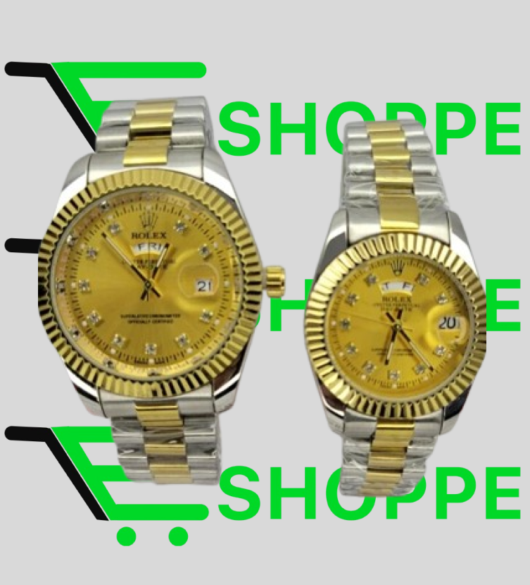 Couples’ Two-Tone Gold Day/Date Watches