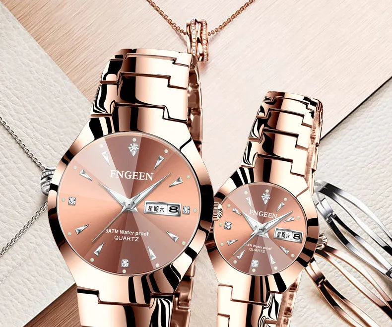 2023 FNGEEN 5808 Relogio Feminino Couple Watch Men Quartz watch for Lovers Luxury Womens wristwatch Stainless Steel Waterproof