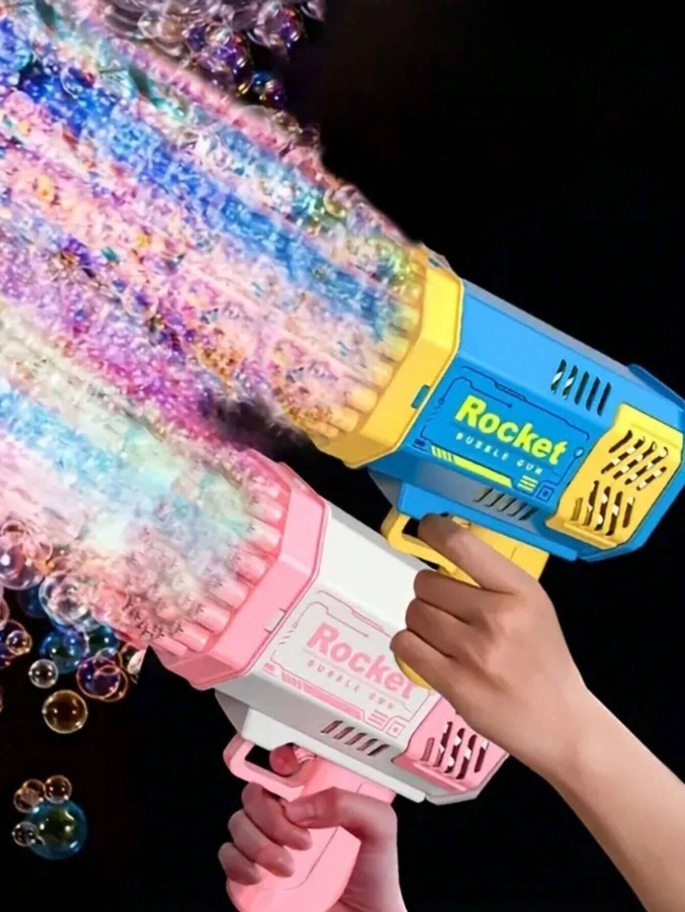 Rechargeable Bazooka Bubble Gun By Zayraz 36 Holes With LED Light