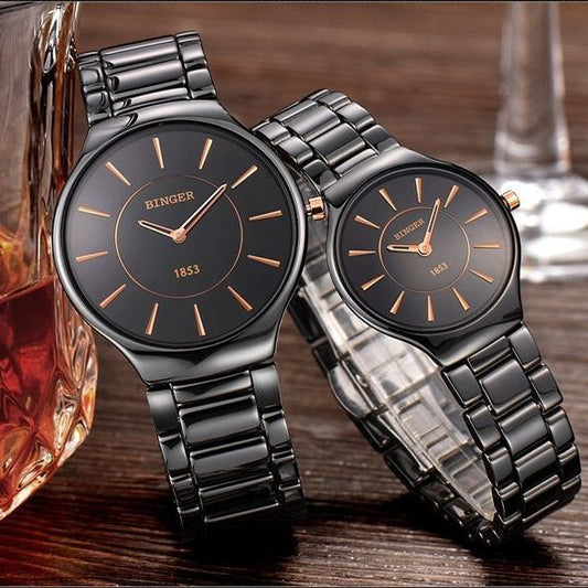 Pack Of 2 -good quality Stainless Steel Analog Couple Watch for men & watch for girl with box