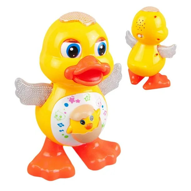 Electric Dancing Duck Funny Blink Eyes Flashing Light Shake The Body Cute Musical Cartoon Animal Educational Toy Children Gift