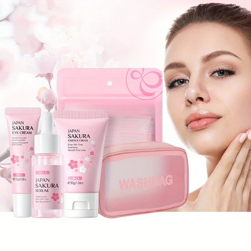 Sakura Skincare Set – Collagen Face Cream & Moisturizing Eye Serum