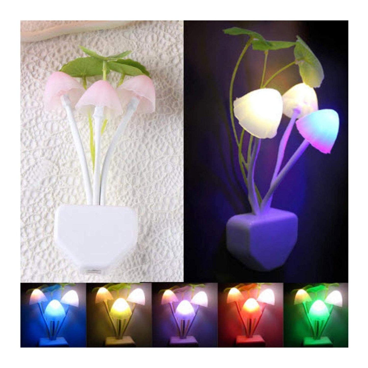 New automatic Fashion Night Light Romantic Multi Colorful Sensor LED Mushroom Night Light Wall Lamp Mashroom Lamp , mushroom night switch lamp , Plug sensor lamp