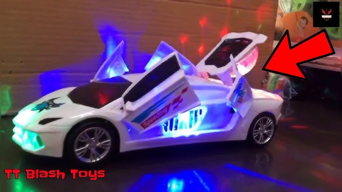 Super Car With 3D Flashing Lights - 26 cm - White